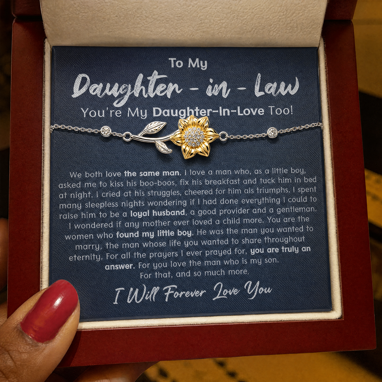 Daughter In Law Enchanted Sunflower Bracelet
