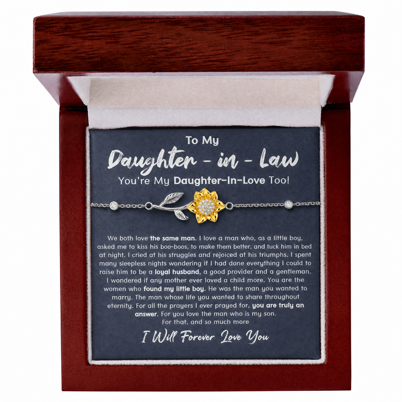 Daughter In Law Enchanted Sunflower Bracelet
