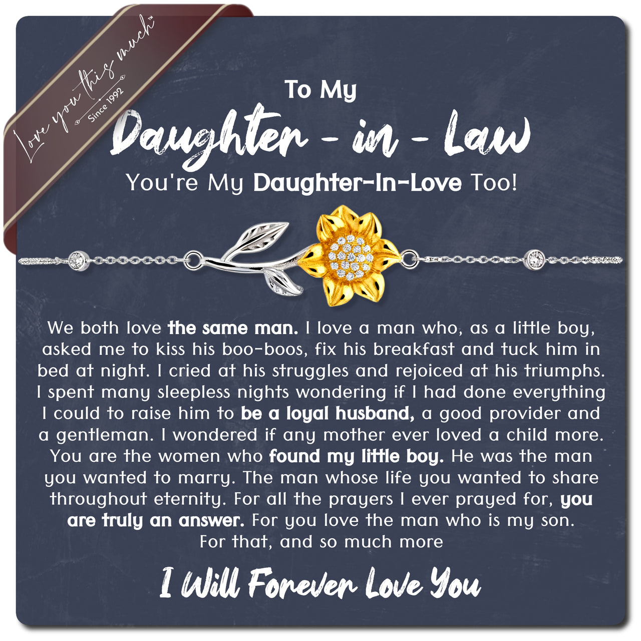 Daughter In Law Enchanted Sunflower Bracelet