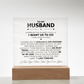 Husband "Struggle & Succeed" Acrylic Plaque - Love You This Much