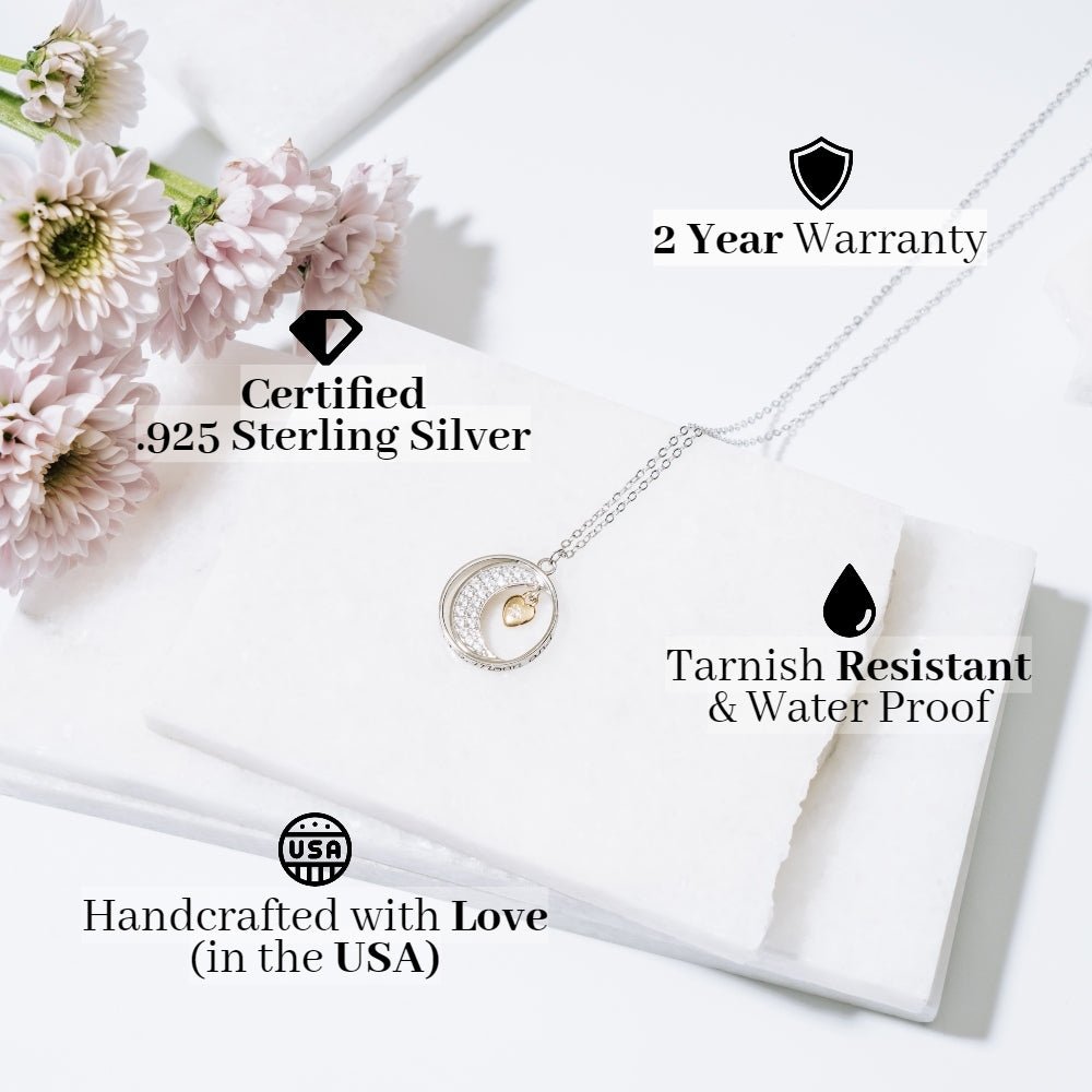 Mama Bear "Thank You" Moon & Back Necklace - Love You This Much