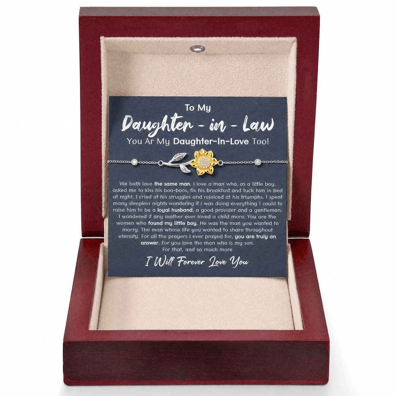 Daughter In Law Enchanted Sunflower Bracelet