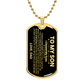 Son Love Dad Dog Tag Necklace (Black Design) - Love You This Much