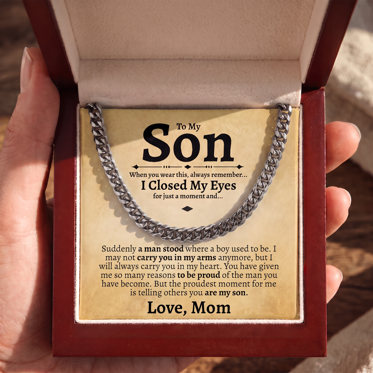To My Son 5mm Cuban Necklace - Love Mom