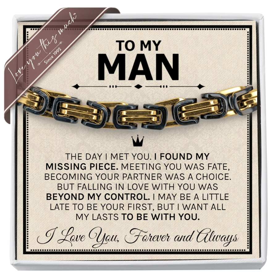 To My Man "Your Crown" 5mm Steel Bracelet - Love You This Much