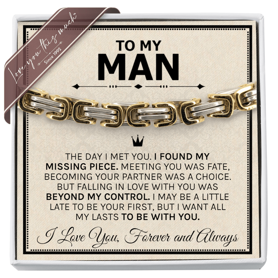 To My Man "Your Crown" 5mm Steel Bracelet - Love You This Much