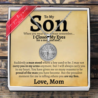 Thumbnail for To My Son Compass Necklace | Love Mom Gift Set - Love You This Much