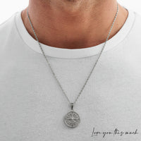 Thumbnail for To My Son Compass Necklace | Love Parents - Love You This Much