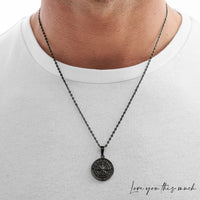 Thumbnail for To My Son Compass Necklace | Love Parents - Love You This Much