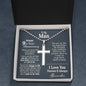 9th Year Anniversary Ball Chain Cross Necklace - Love You This Much