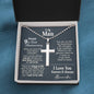 9th Year Anniversary Ball Chain Cross Necklace - Love You This Much