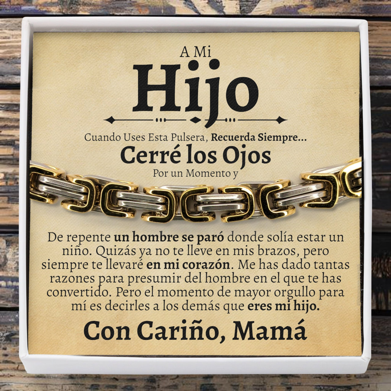 (Almost Sold Out) A Mi Hijo Twisted Steel Bracelet - Love You This Much