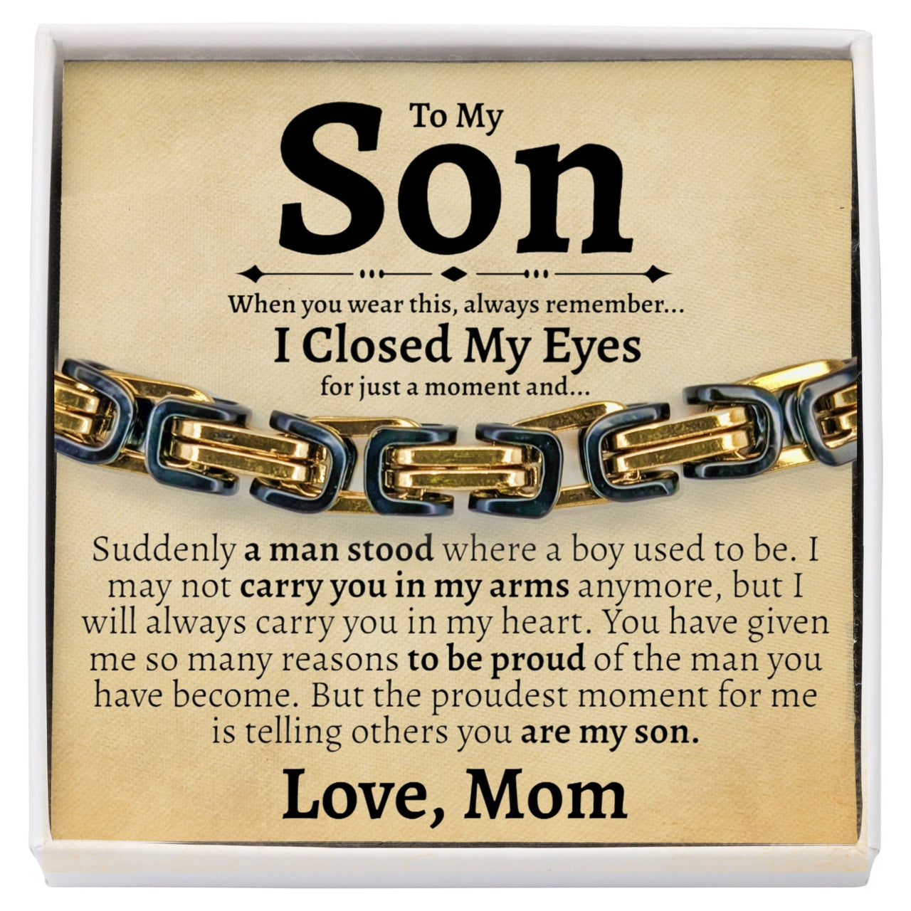 (Almost Sold Out) Son Cuban Twist Steel Bracelet | Love Mom - Love You This Much