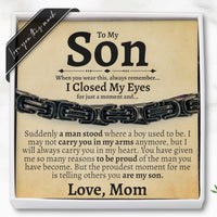 Thumbnail for (Almost Sold Out) To My Son 5mm Steel Bracelet | Love Mom - Love You This Much