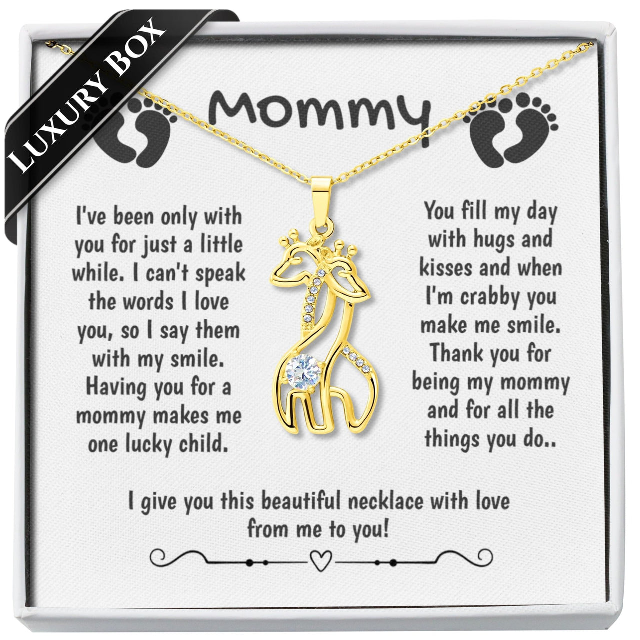 Baby to Mom Giraffe Necklace - Love You This Much