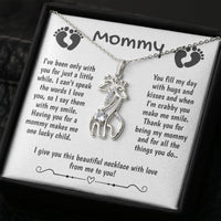 Thumbnail for Baby to Mom Giraffe Necklace - Love You This Much