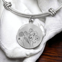 Thumbnail for Birth Flower Bangle Circle Bracelet - Love You This Much