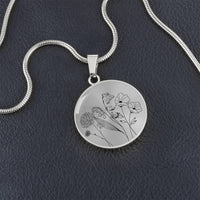 Thumbnail for Birth Flowers Circle Necklace - Love You This Much