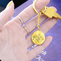 Thumbnail for Birthstone Flowers Circle Keychain - Love You This Much