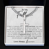 Thumbnail for Dad (From Daughter) Cross Cuban Necklace - Love You This Much