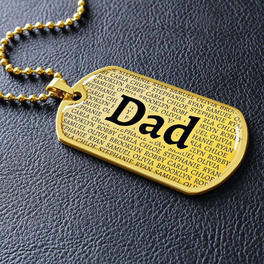 Dad Kids Dog Tag Necklace - Love You This Much