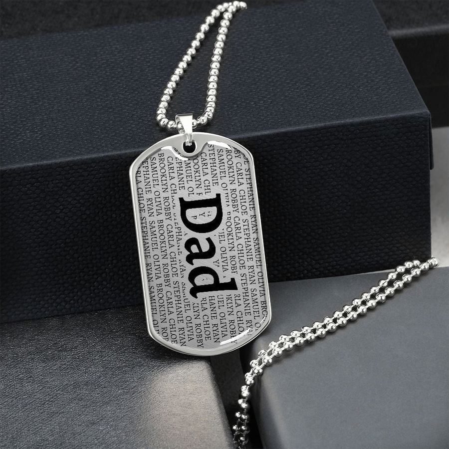 Dad Kids Dog Tag Necklace - Love You This Much