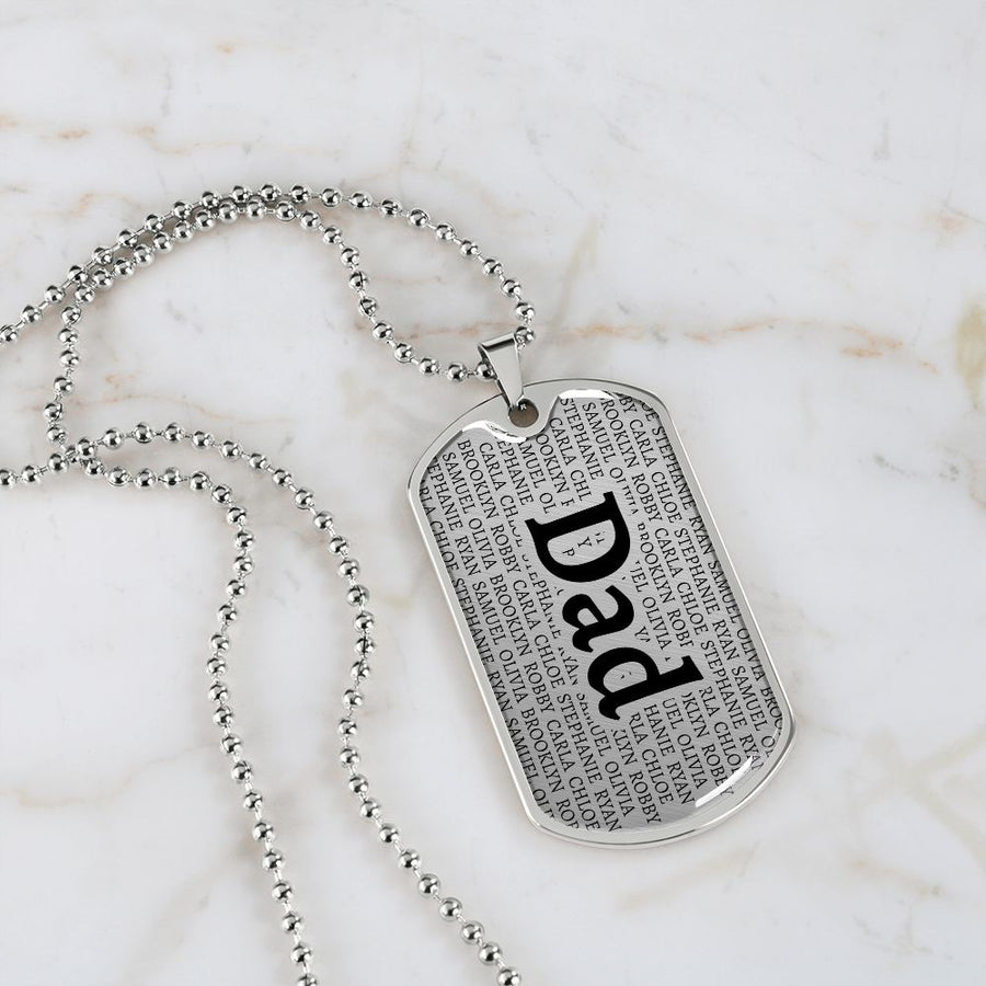 Dad Kids Dog Tag Necklace - Love You This Much