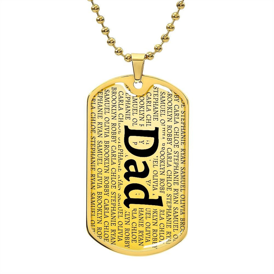 Dad Kids Dog Tag Necklace - Love You This Much