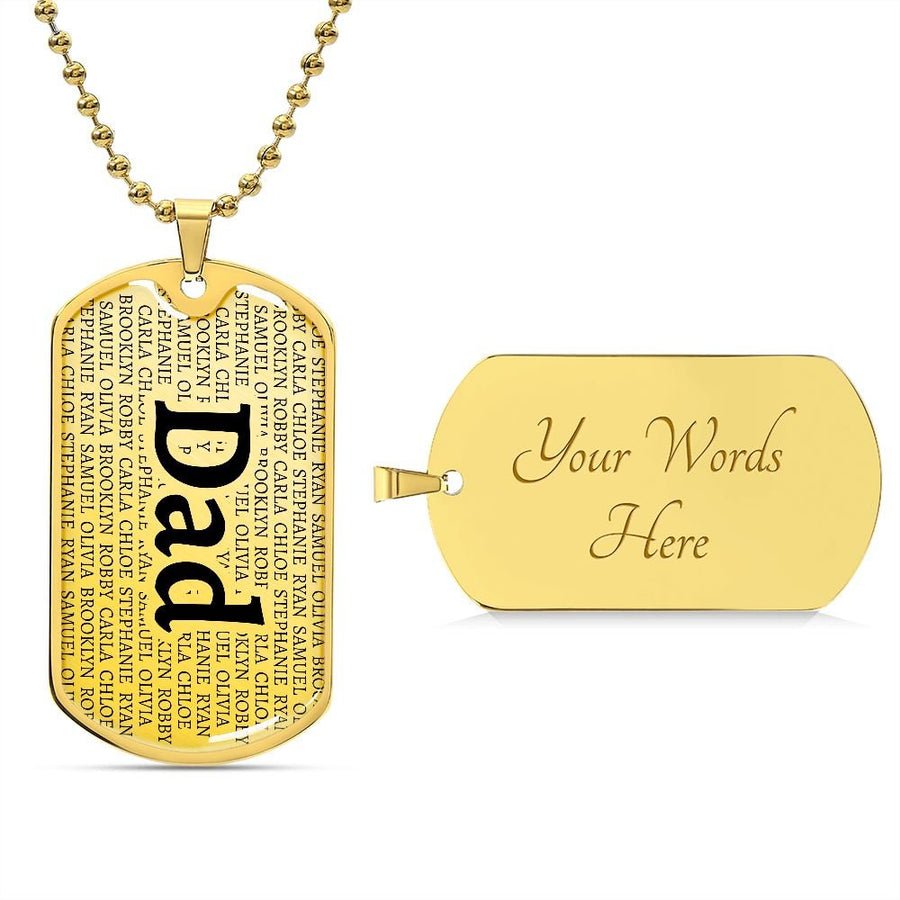 Dad Kids Dog Tag Necklace - Love You This Much