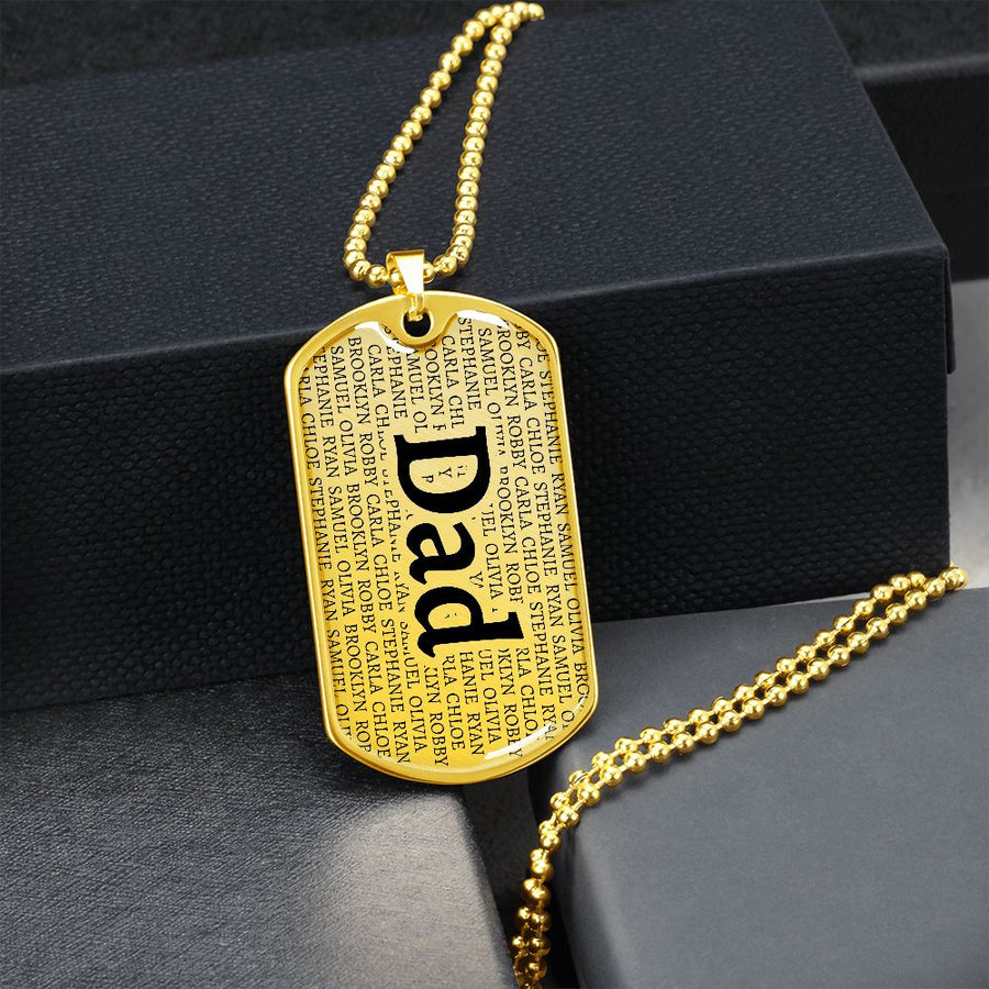 Dad Kids Dog Tag Necklace - Love You This Much