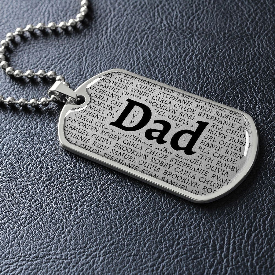 Dad Kids Dog Tag Necklace - Love You This Much