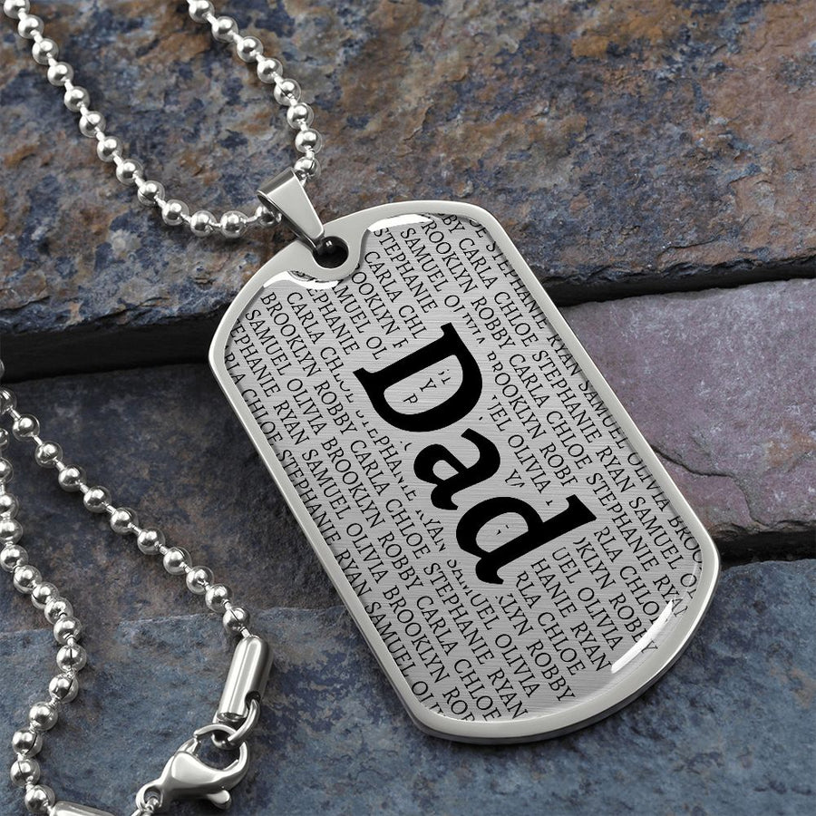 Dad Kids Dog Tag Necklace - Love You This Much