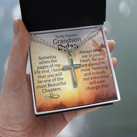 Thumbnail for Dearest Grandson (Personalized) Ball Chain Cross Necklace - Love You This Much