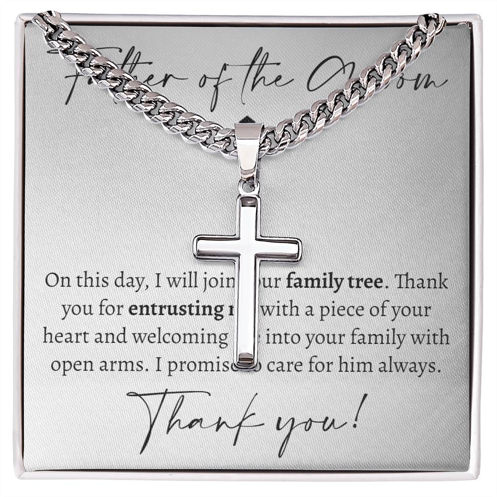 Father of the Groom Cross Cuban Necklace - Love You This Much