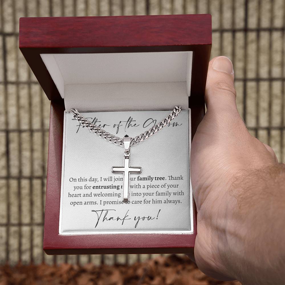 Father of the Groom Cross Cuban Necklace - Love You This Much