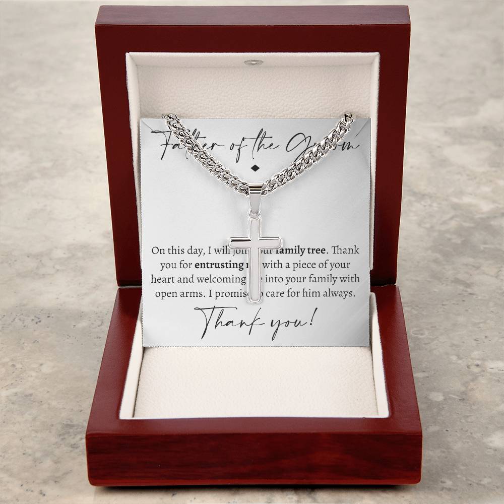 Father of the Groom Cross Cuban Necklace - Love You This Much