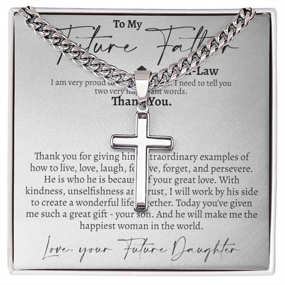 Future Father In Law (from Daughter in Law) Cross Cuban Necklace - Love You This Much