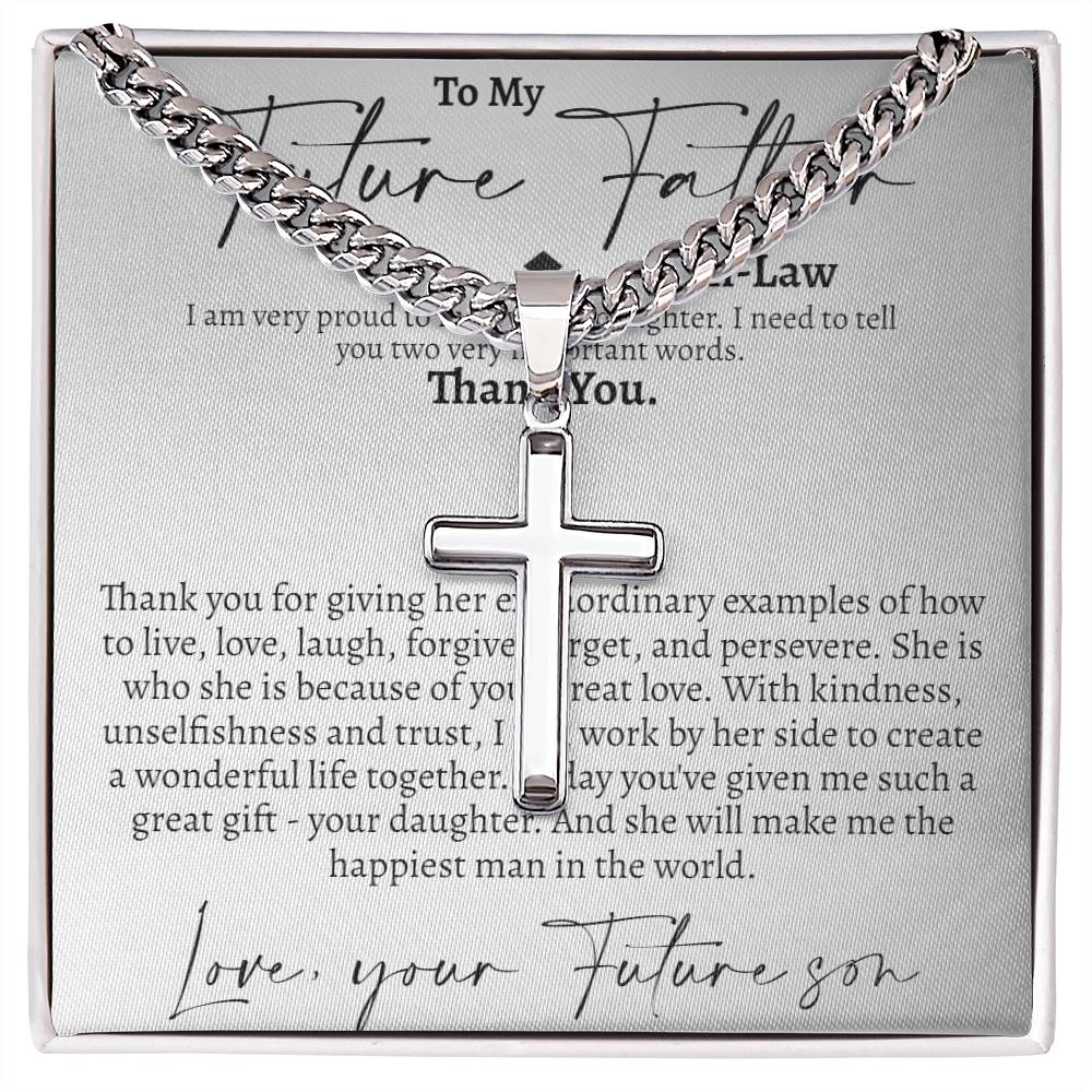 Future Father in Law (from Son in Law) Cross Cuban Necklace - Love You This Much