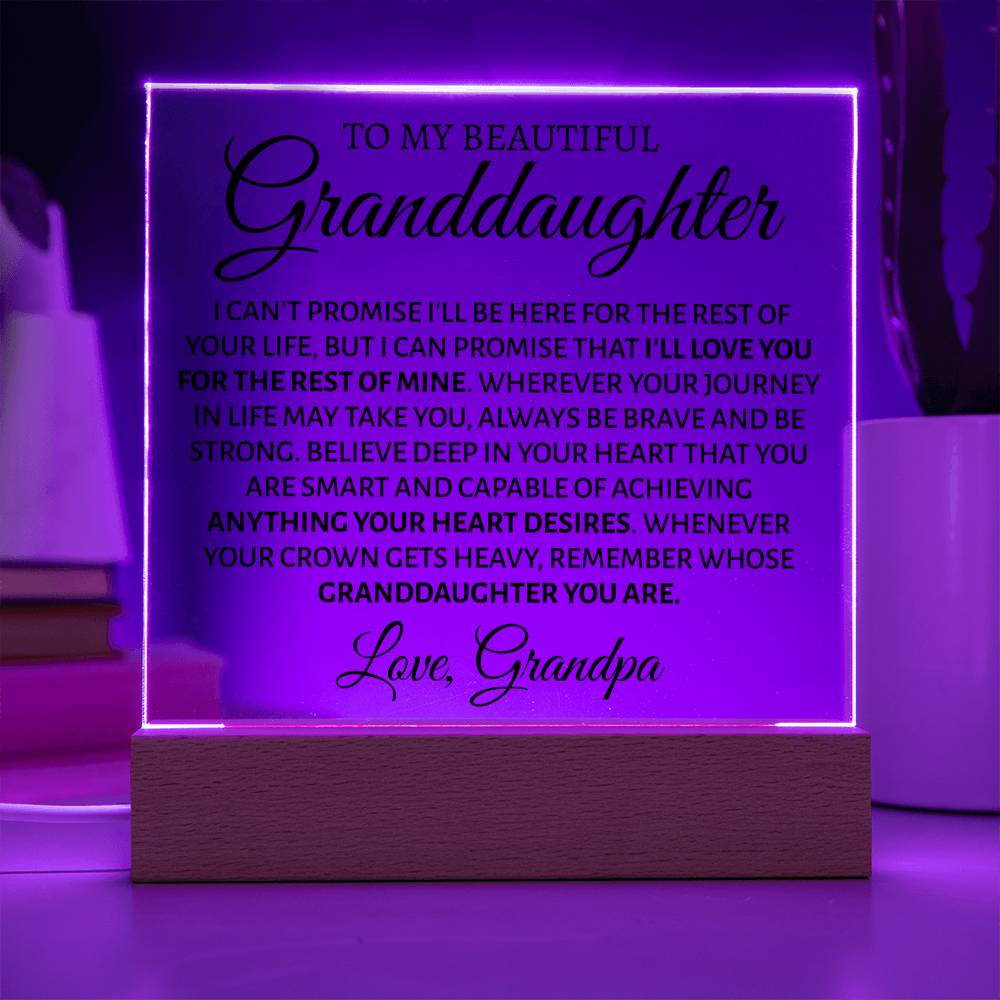 Granddaughter - Promise - Love Grandpa - Love You This Much