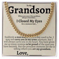 Thumbnail for Grandson Closed My Eyes Cuban Necklace - Love You This Much