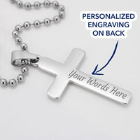 Thumbnail for Grandson (Love Grandpa) Ball Chain Cross Necklace - Love You This Much