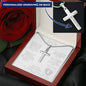 Hey Big Brother Engraved Cross Necklace - Love You This Much