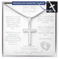 Hey Big Brother Engraved Cross Necklace - Love You This Much