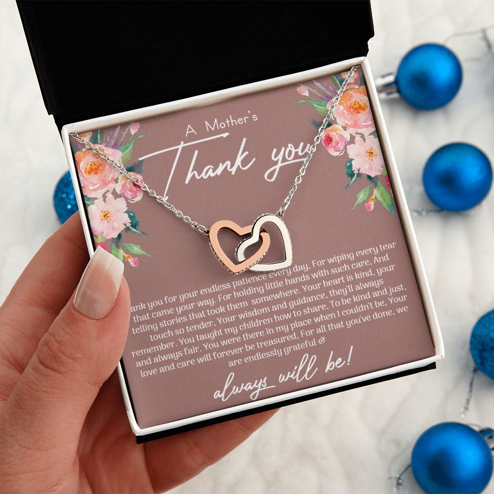 Mothers Thank you Interlocking Hearts Necklace - Love You This Much