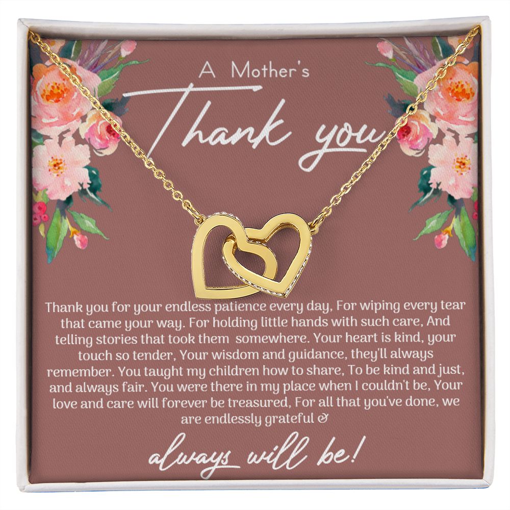 Mothers Thank you Interlocking Hearts Necklace - Love You This Much