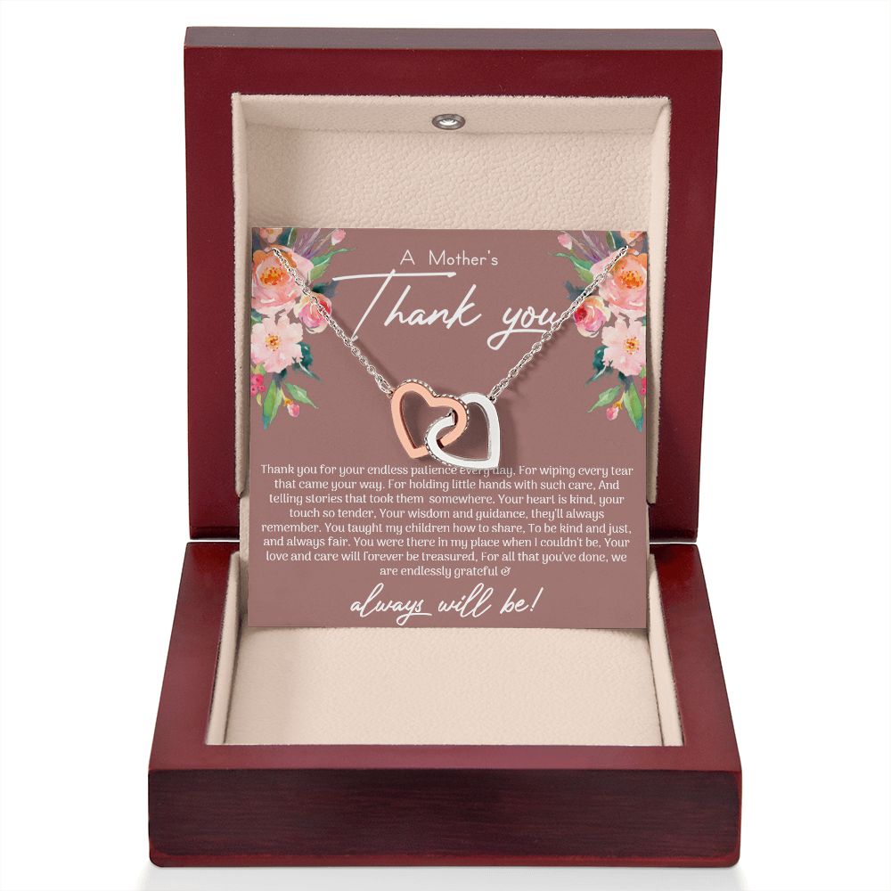 Mothers Thank you Interlocking Hearts Necklace - Love You This Much