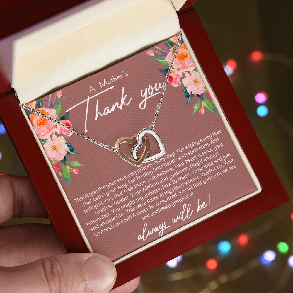 Mothers Thank you Interlocking Hearts Necklace - Love You This Much