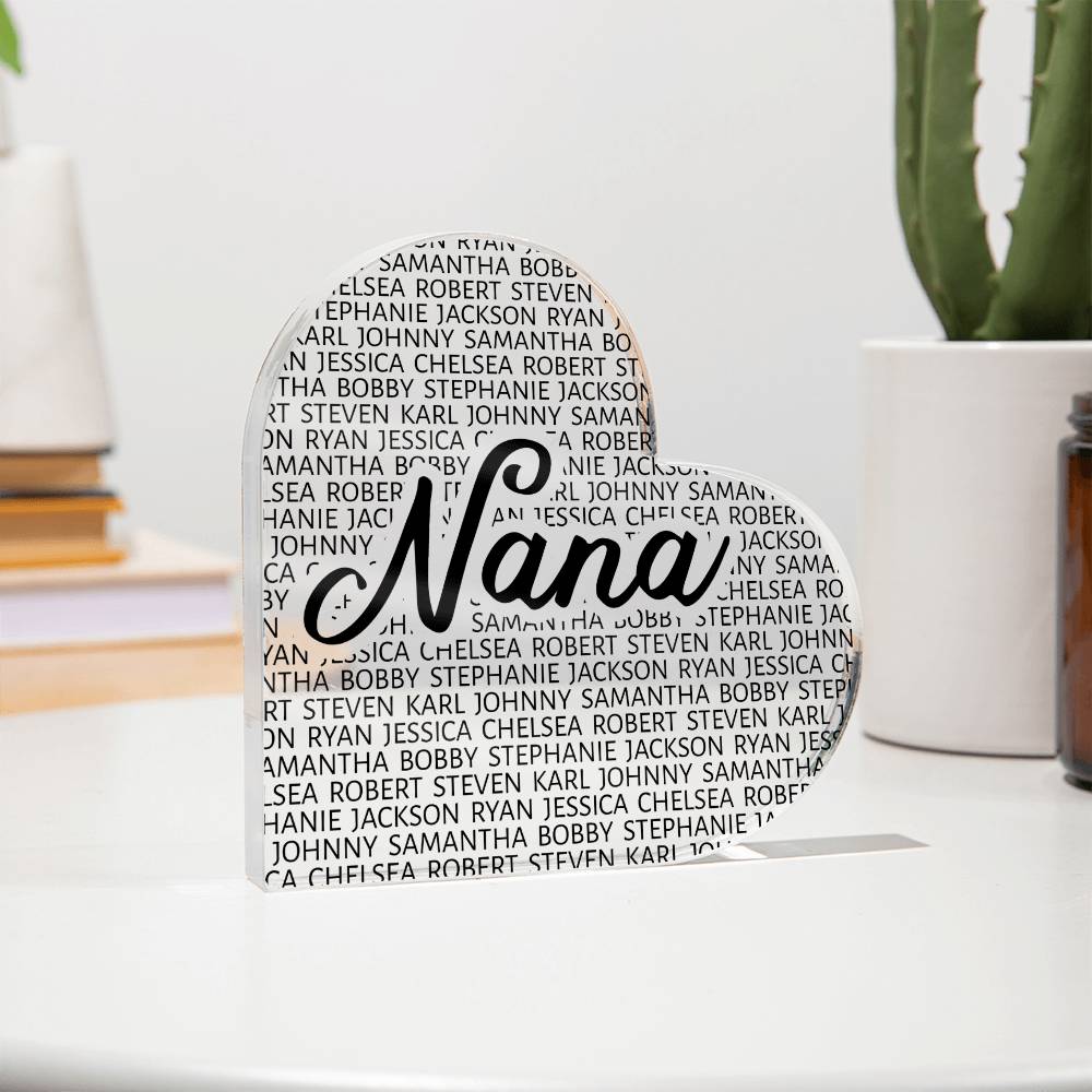 Nana Heart Acrylic - Love You This Much