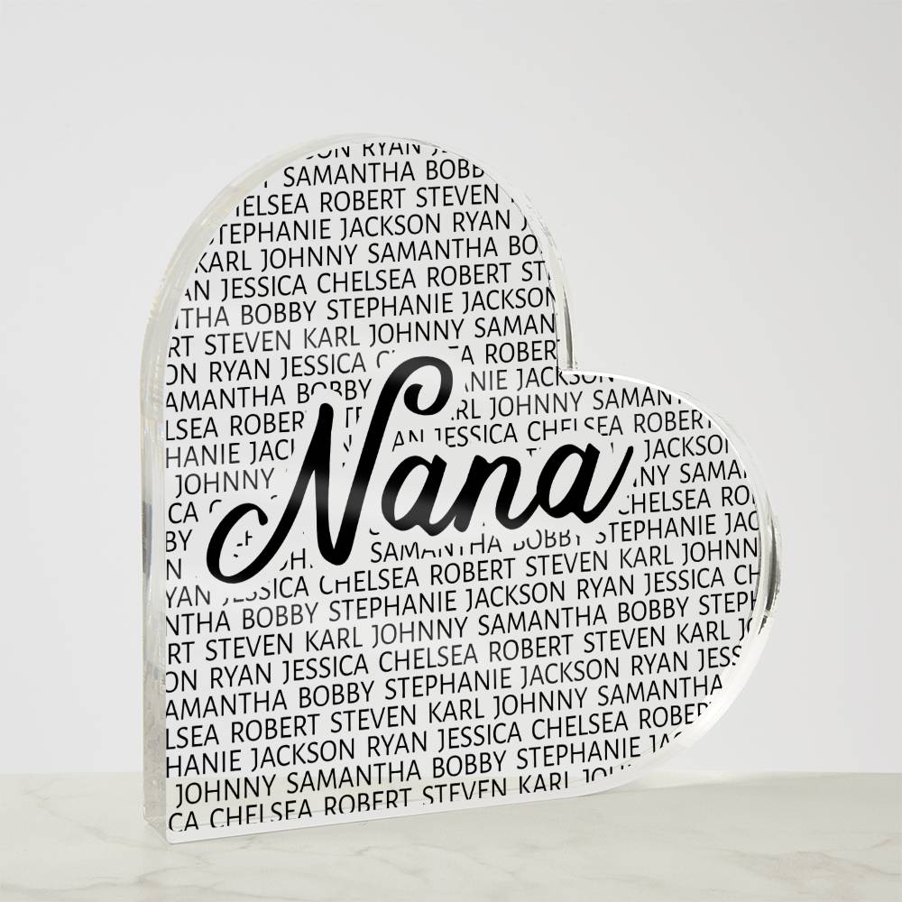 Nana Heart Acrylic - Love You This Much