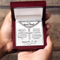 Thumbnail for New Dad (From Daughter in Law) Cuban Cross Necklace - Love You This Much